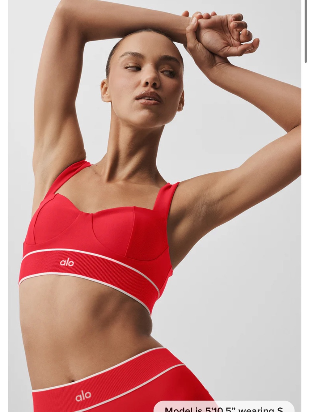 ALO Yoga Airlift Red Padded Sports Bra and High-Waist Leggings Set